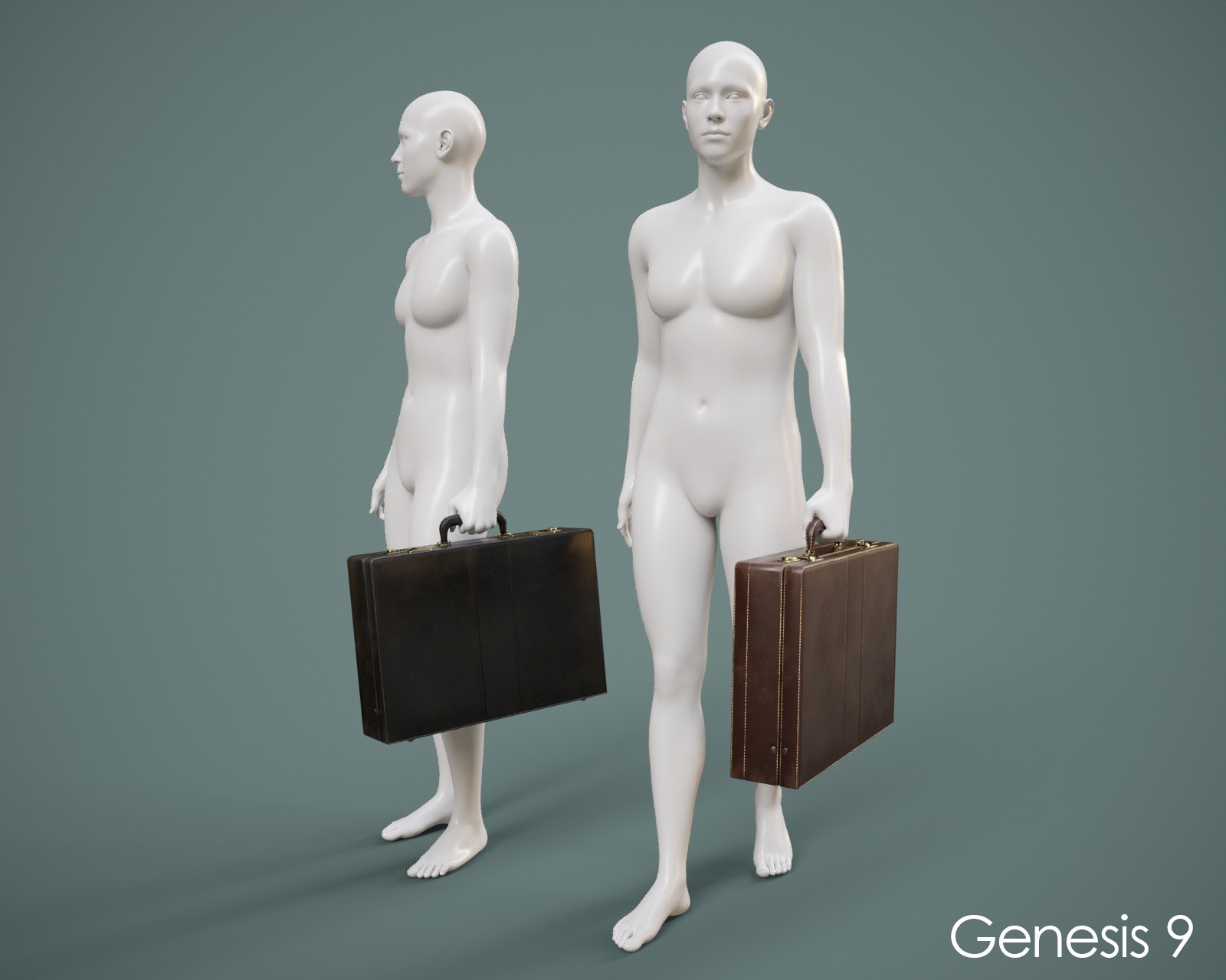 Leather Briefcase Prop and Poses for G8FM G9 by N/A