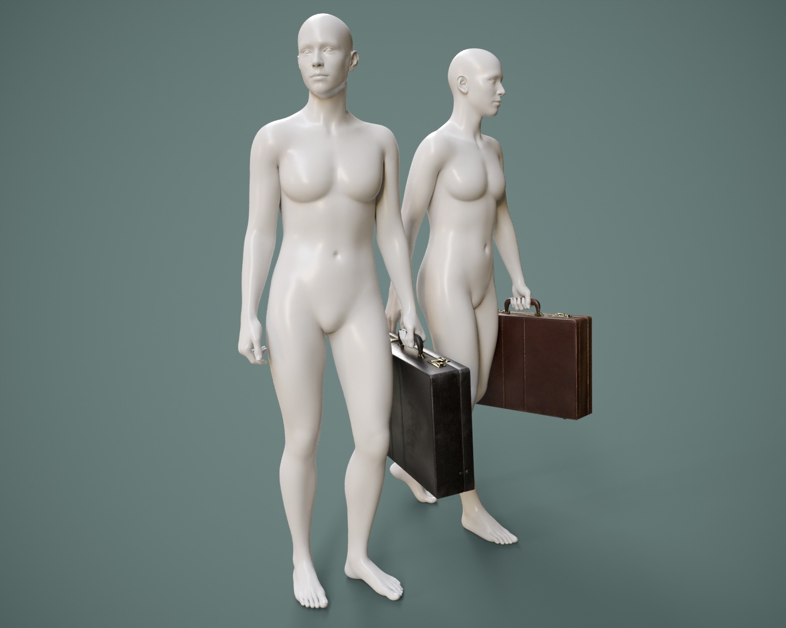 Leather Briefcase Prop and Poses for G8FM G9 by N/A
