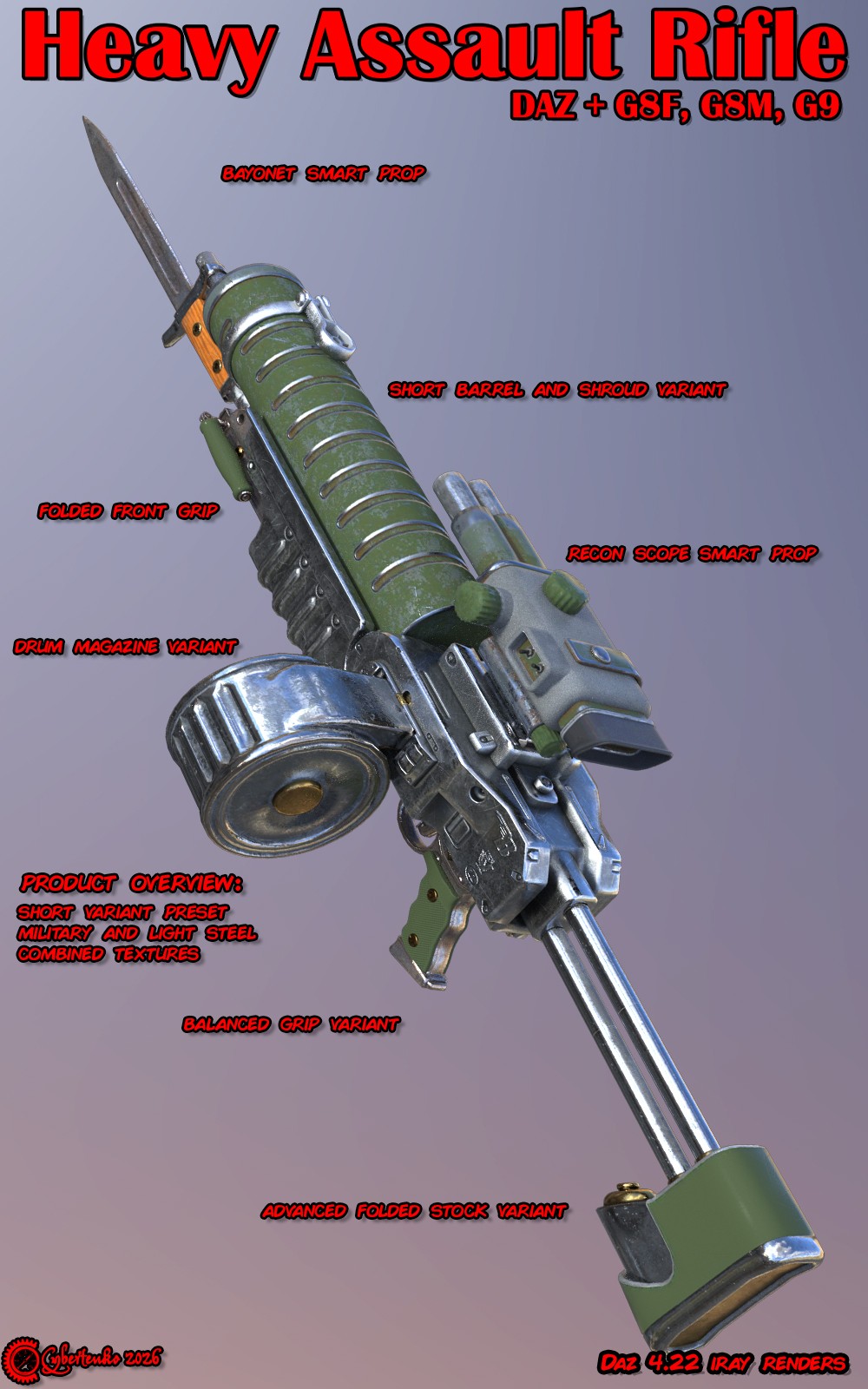 Heavy Assault Rifle for Daz by N/A