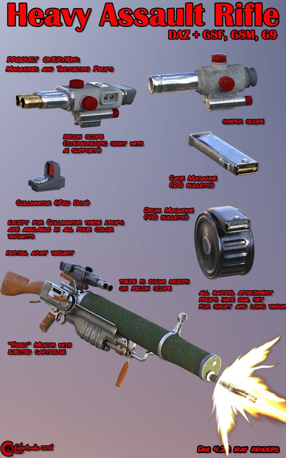 Heavy Assault Rifle for Daz by N/A