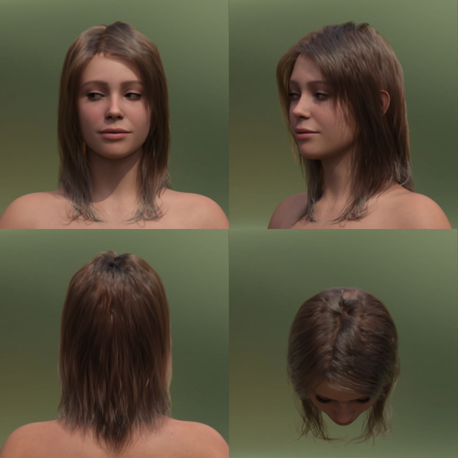 ATG Midlength Hair 003 for Genesis 9 and 8.x Male/Female by N/A
