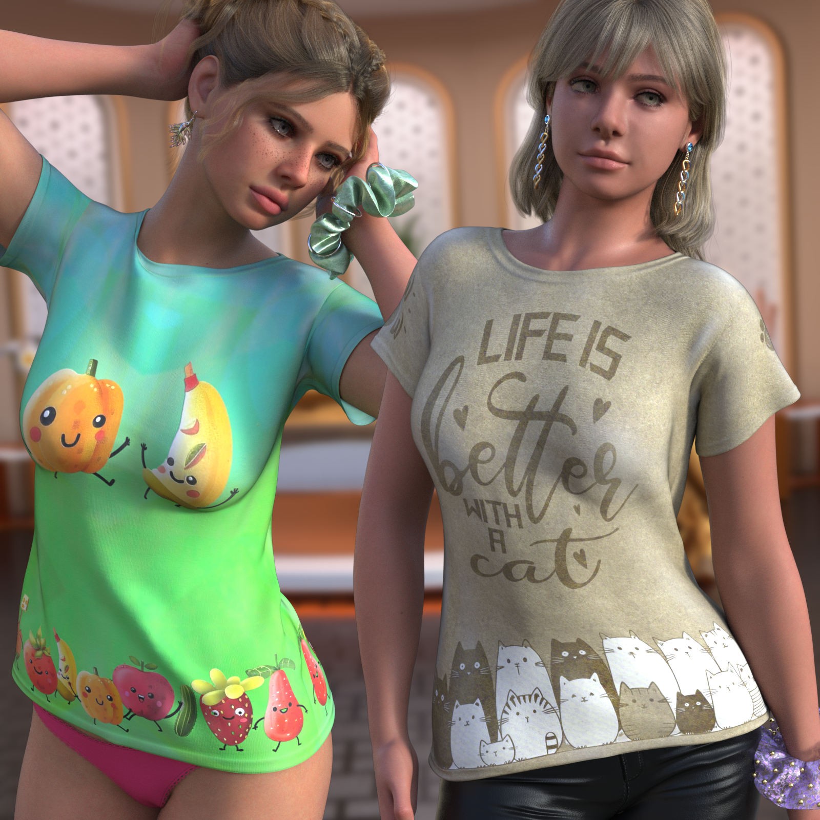 DA-SweetHeart for dForce Nature Girl Tee Genesis 9 by Sveva by N/A