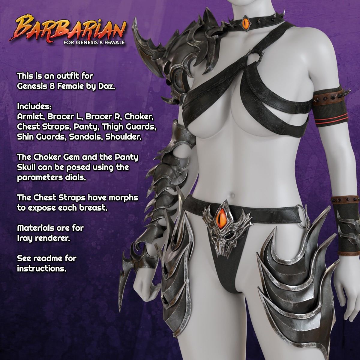 Exnem Barbarian for Genesis 8 Female by N/A