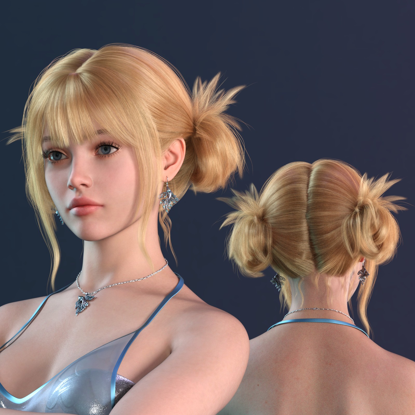 ALO Voula Hair for Genesis 9, 8 and 8.1 Females by N/A