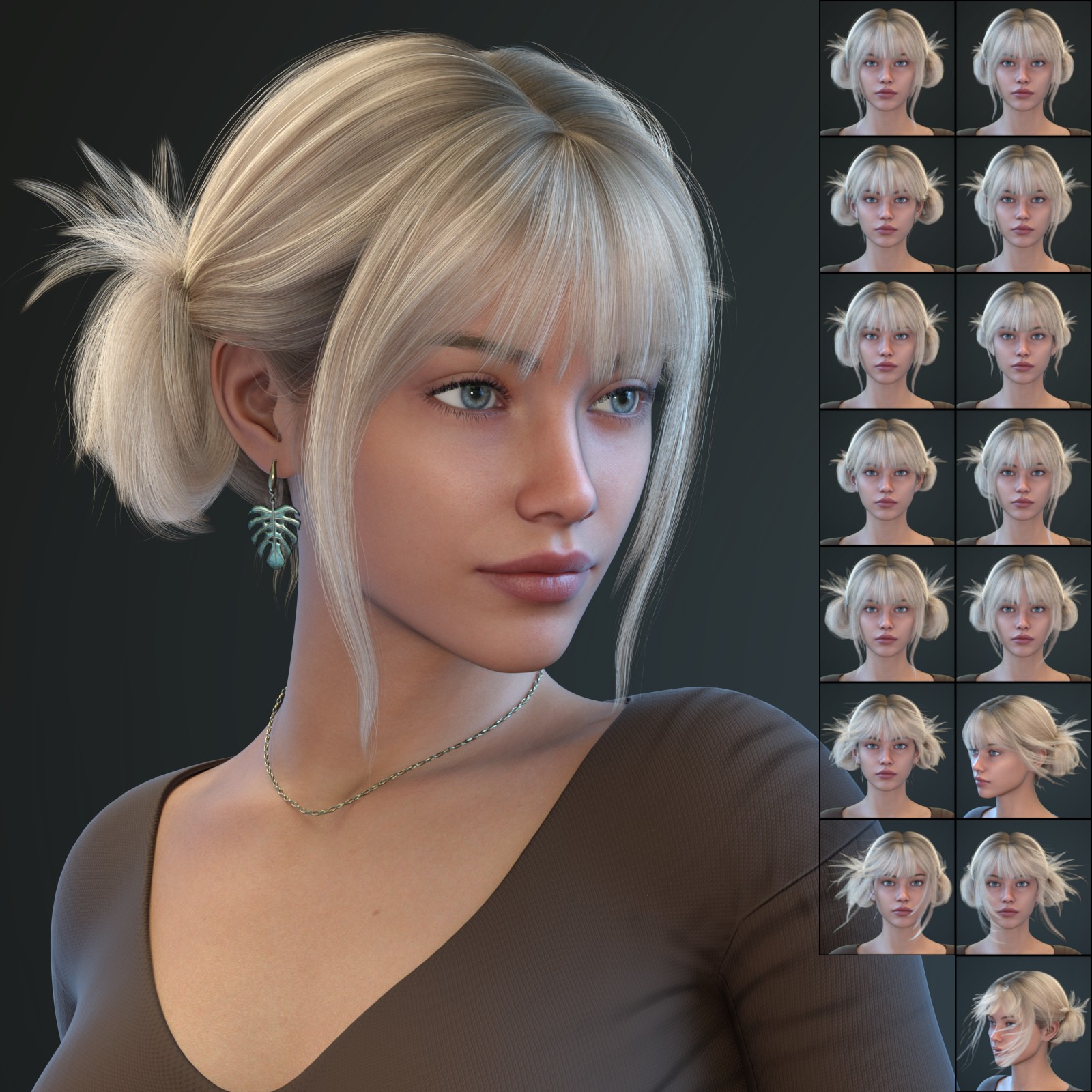 ALO Voula Hair for Genesis 9, 8 and 8.1 Females by N/A