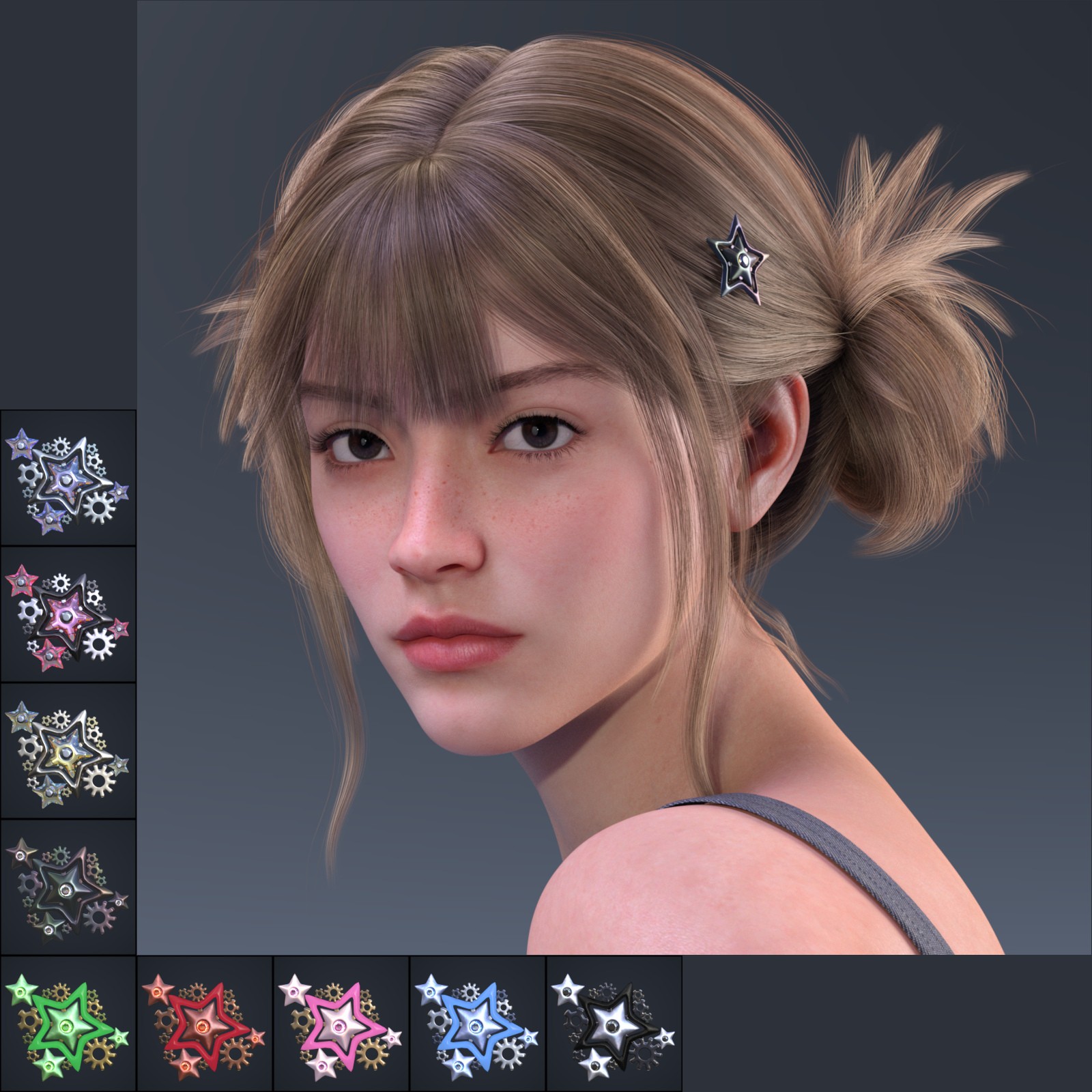 ALO Voula Hair for Genesis 9, 8 and 8.1 Females by N/A