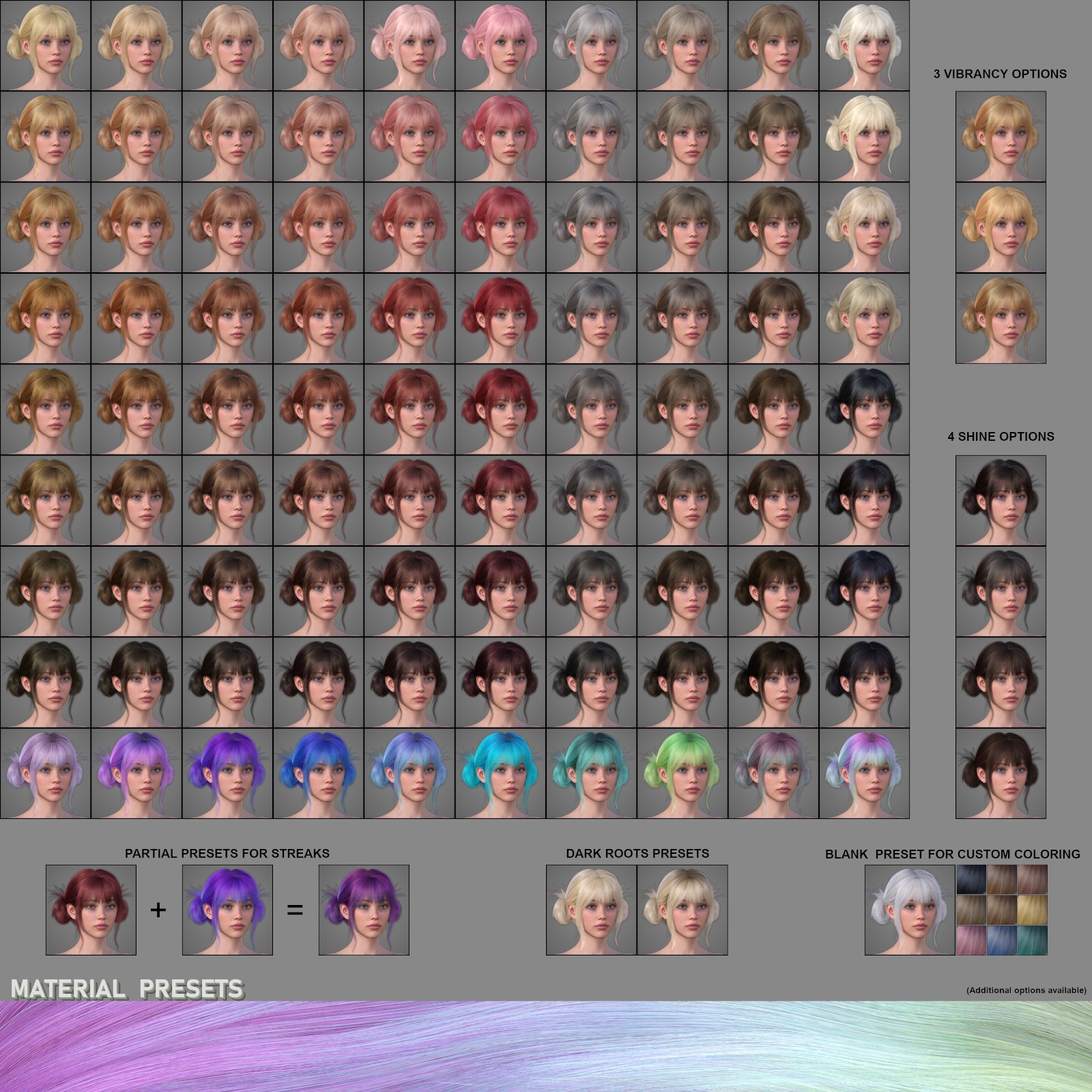 ALO Voula Hair for Genesis 9, 8 and 8.1 Females by N/A