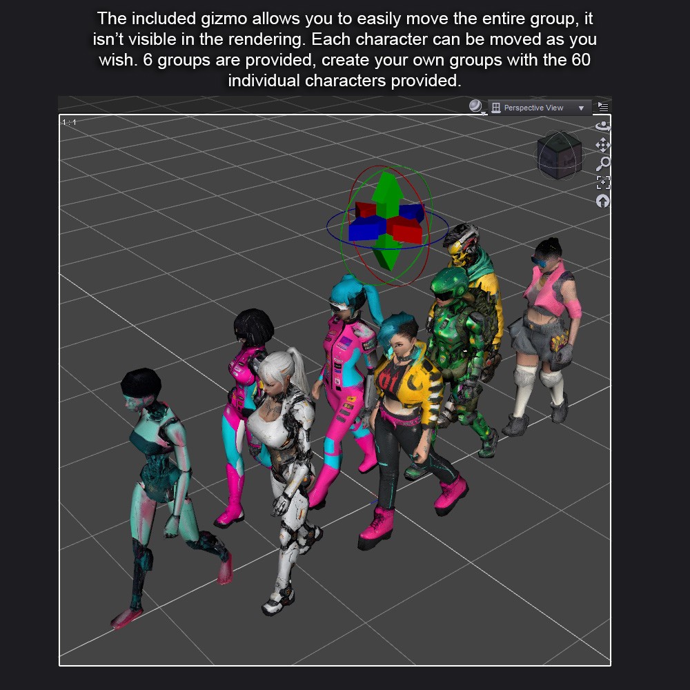 60 LOWREZ Cyberpunk People for Daz Studio by N/A