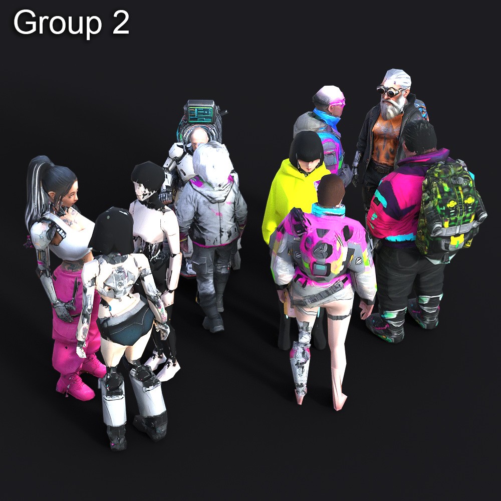 60 LOWREZ Cyberpunk People for Daz Studio by N/A