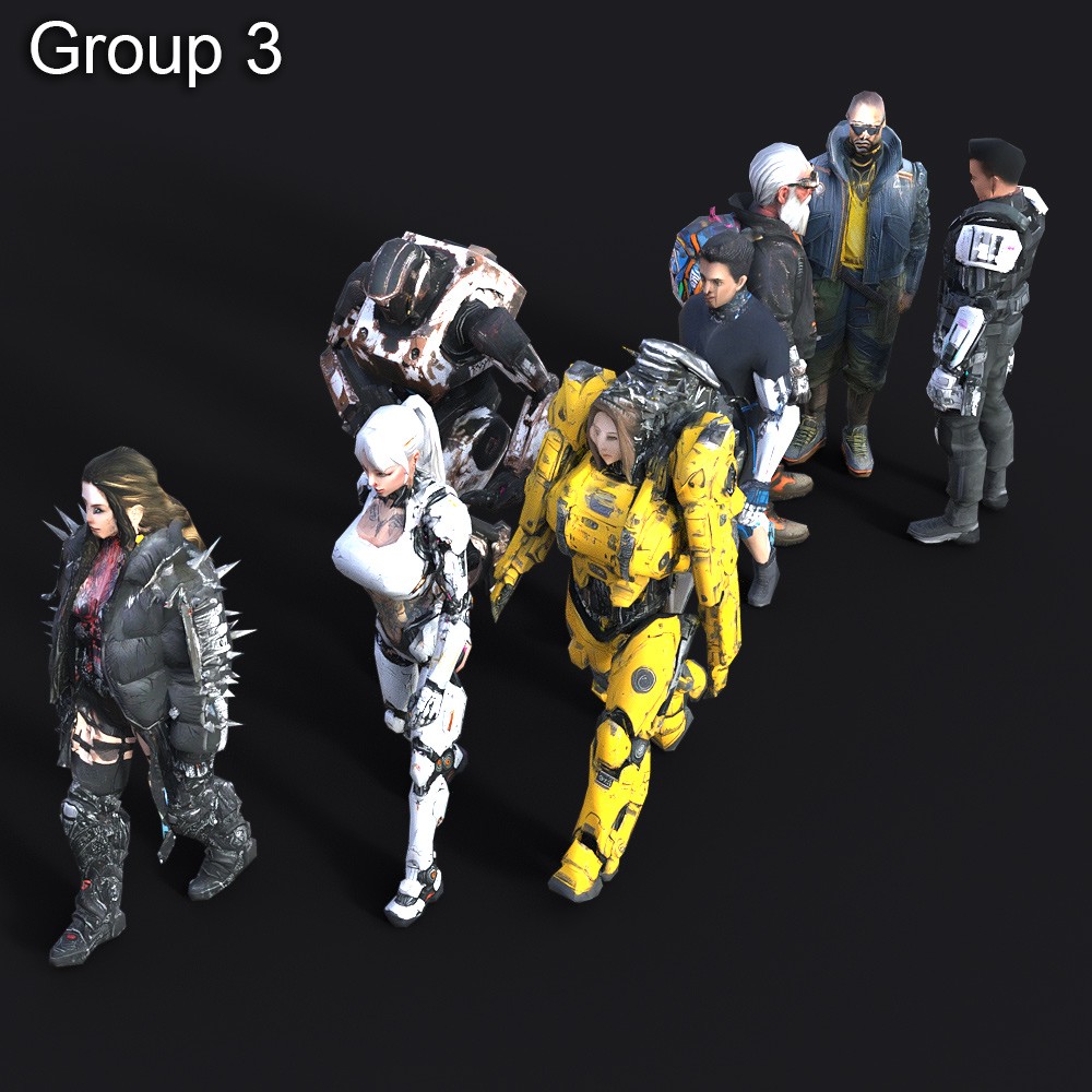 60 LOWREZ Cyberpunk People for Daz Studio by N/A