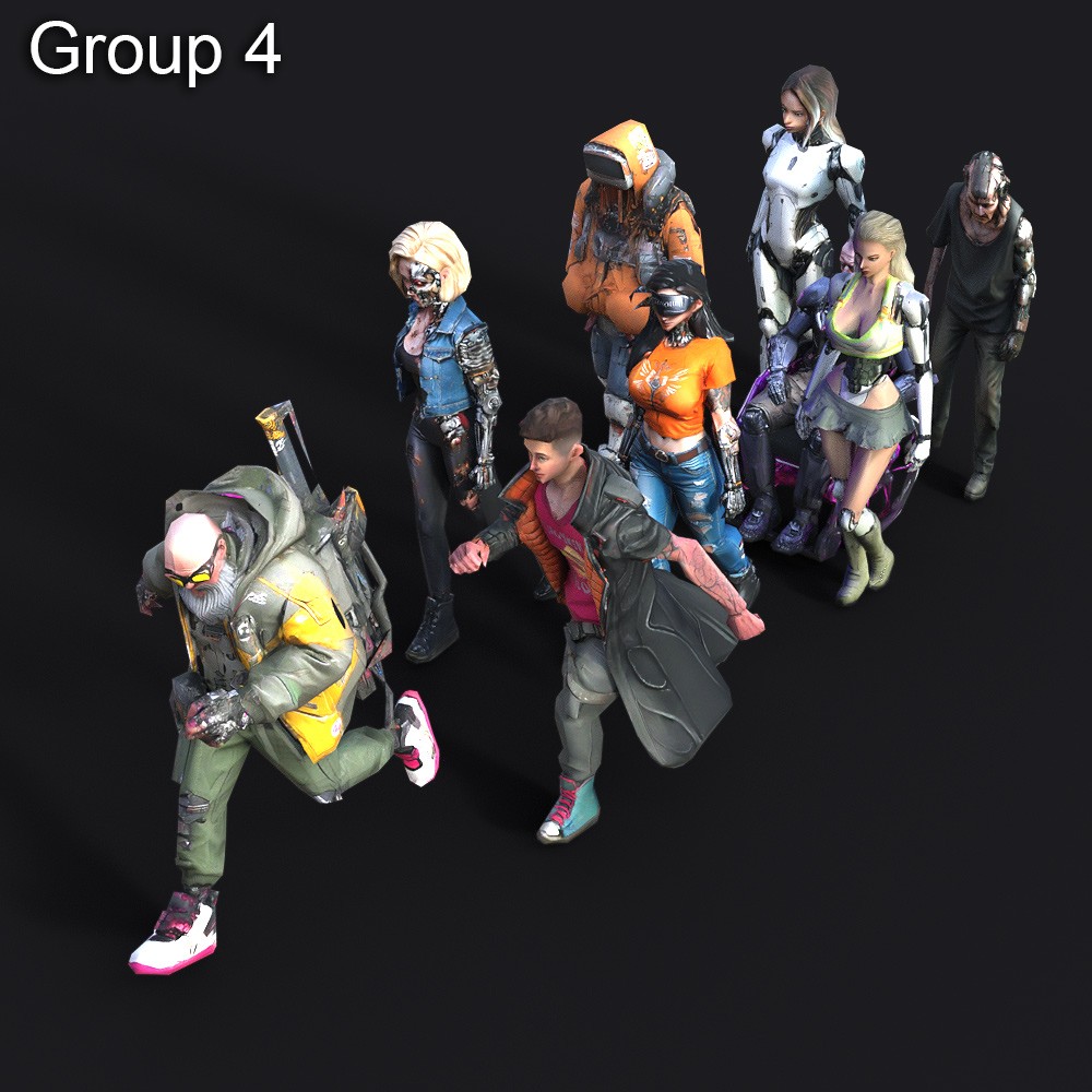 60 LOWREZ Cyberpunk People for Daz Studio by N/A