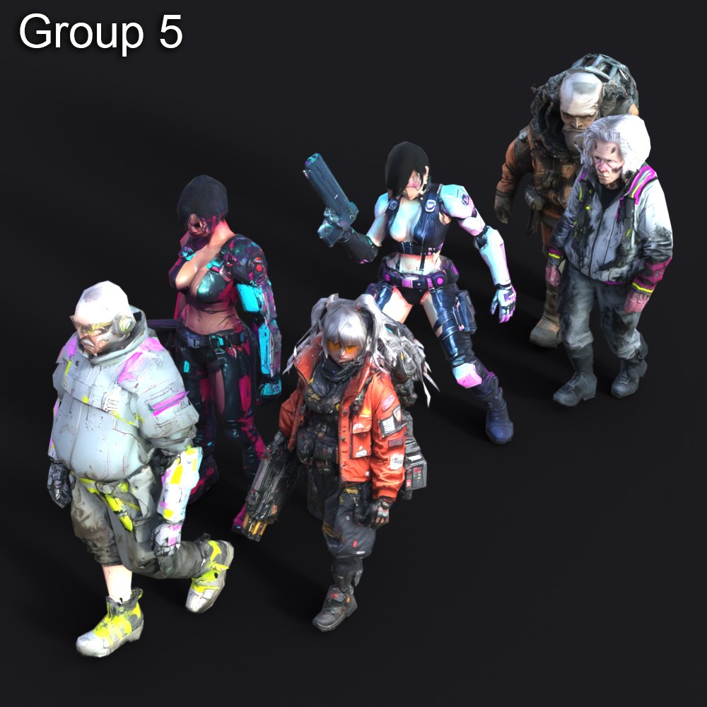 60 LOWREZ Cyberpunk People for Daz Studio by N/A