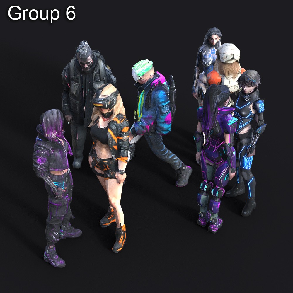 60 LOWREZ Cyberpunk People for Daz Studio by N/A