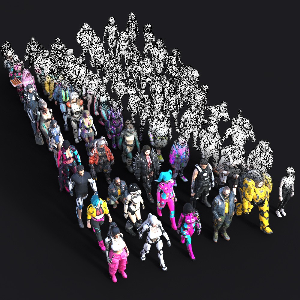 60 LOWREZ Cyberpunk People for Daz Studio by N/A