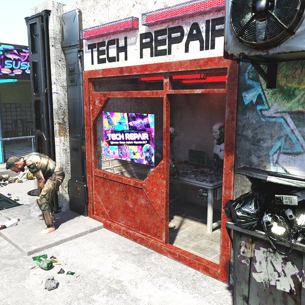 Cyberpunk Slums for Daz Studio by N/A