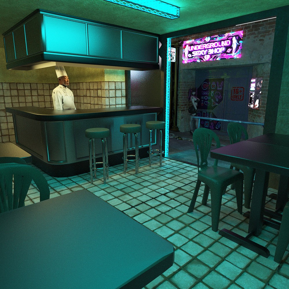 Cyberpunk Slums for Daz Studio by N/A