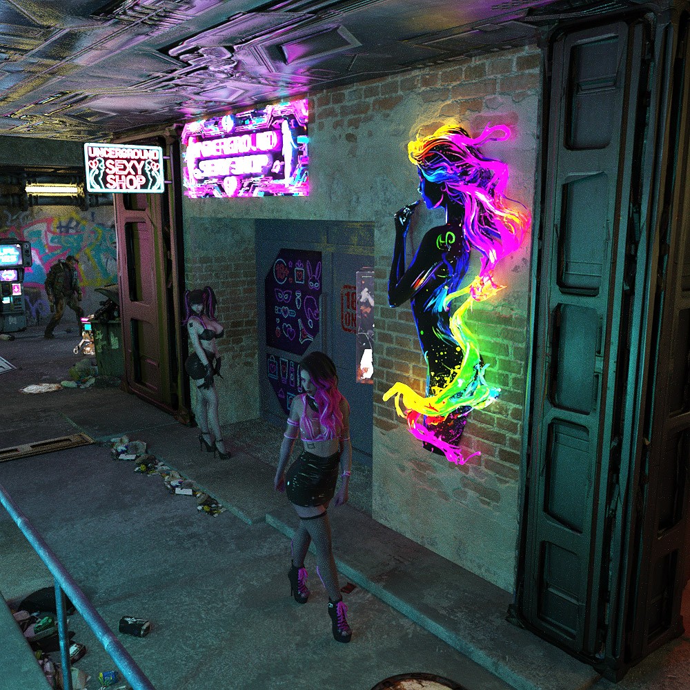 Cyberpunk Slums for Daz Studio by N/A