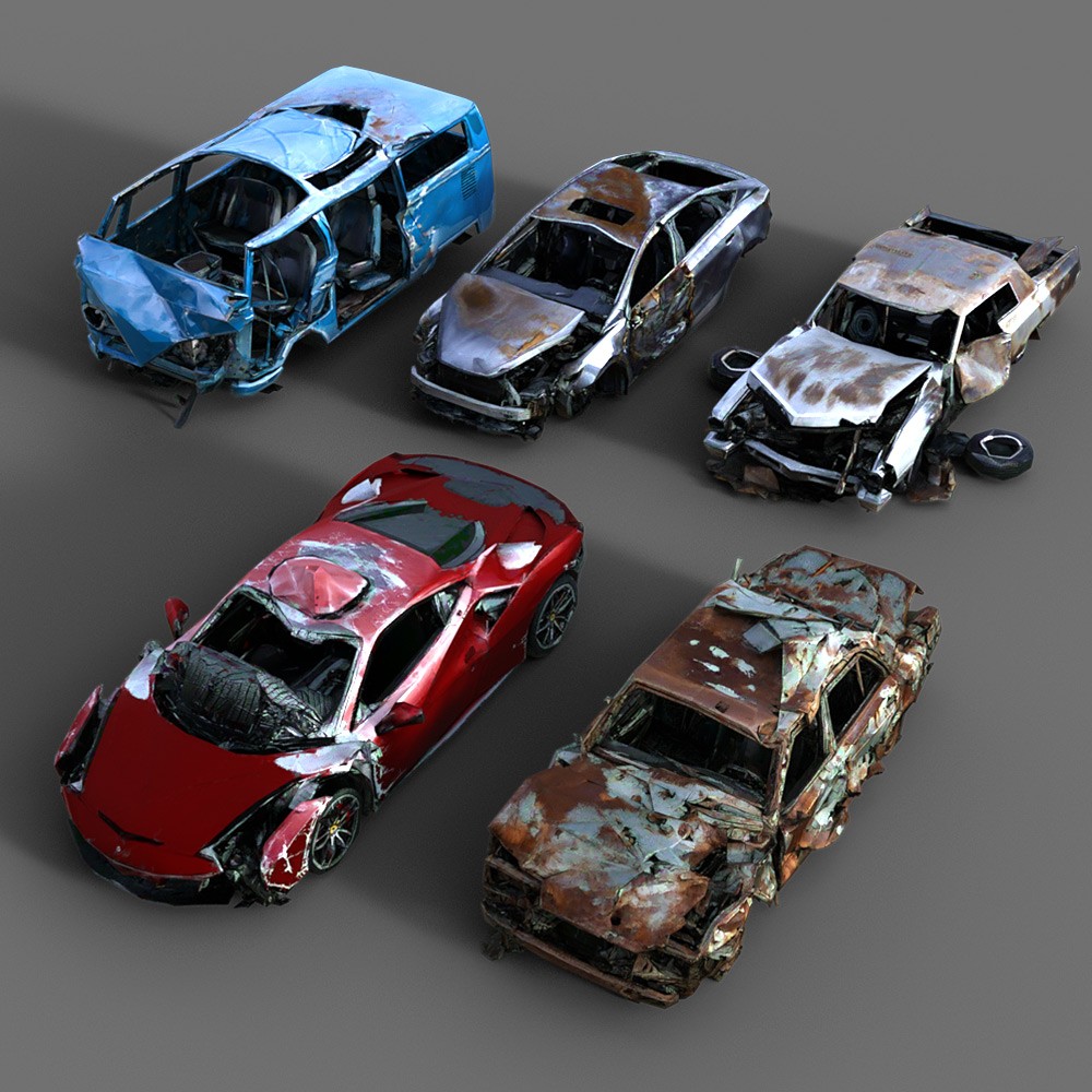 50 LowRez-Vehicle wrecks for Daz Studio by N/A