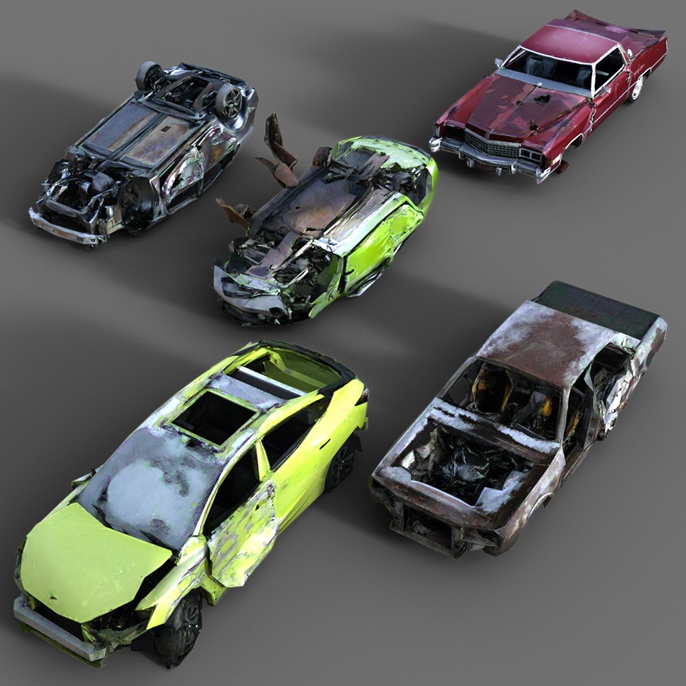 50 LowRez-Vehicle wrecks for Daz Studio by N/A