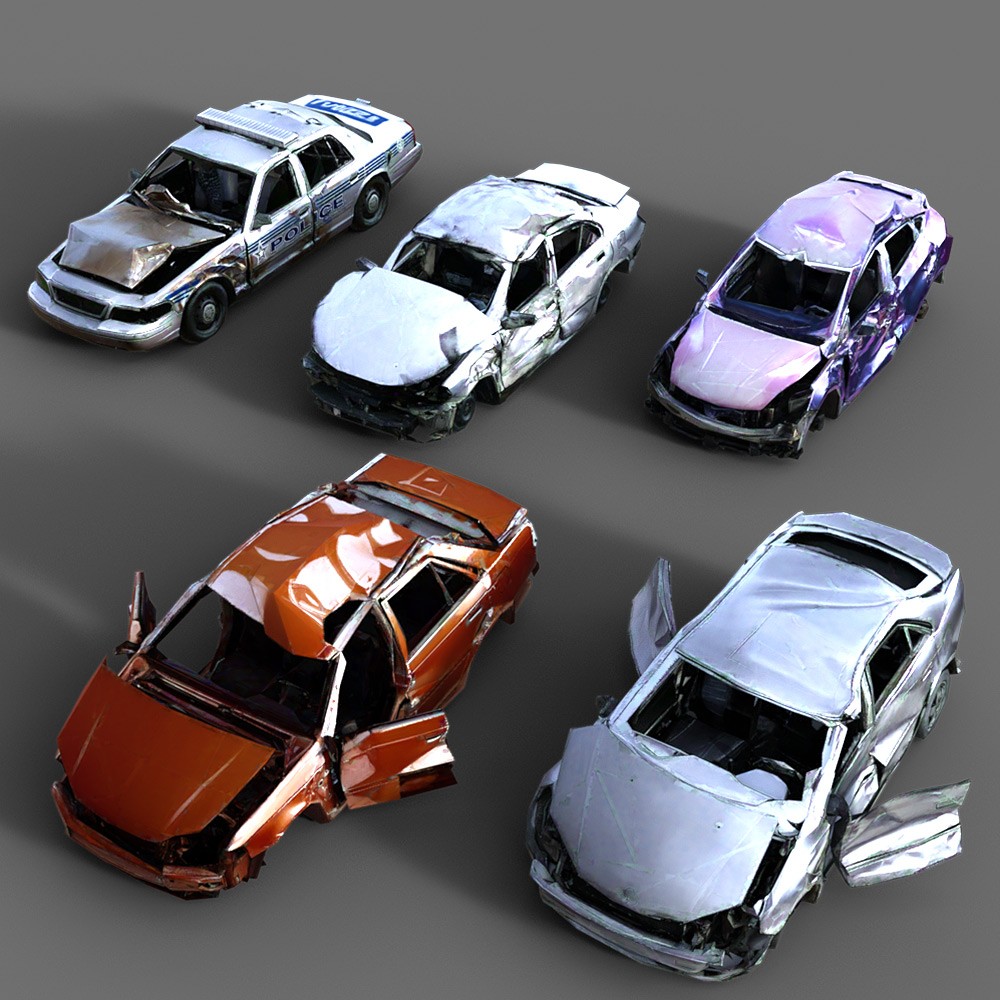 50 LowRez-Vehicle wrecks for Daz Studio by N/A