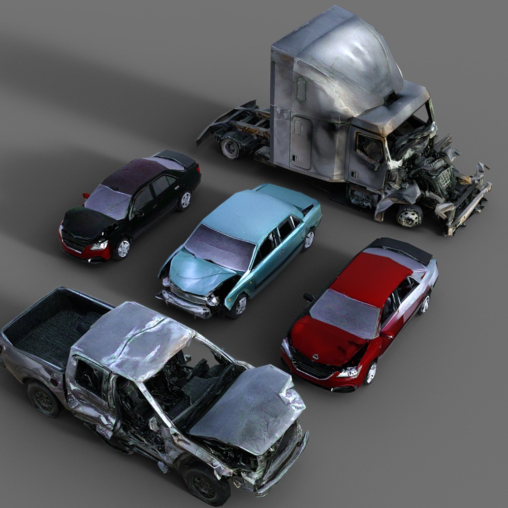50 LowRez-Vehicle wrecks for Daz Studio by N/A