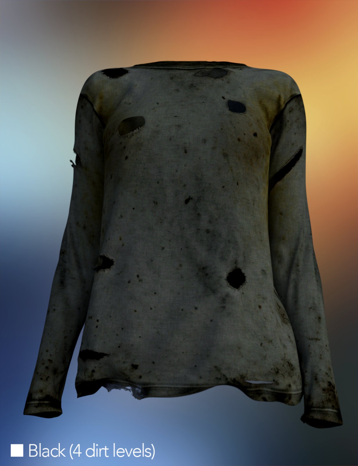 Last Days dForce Clothing for Genesis 9 (Long Shirt) by N/A