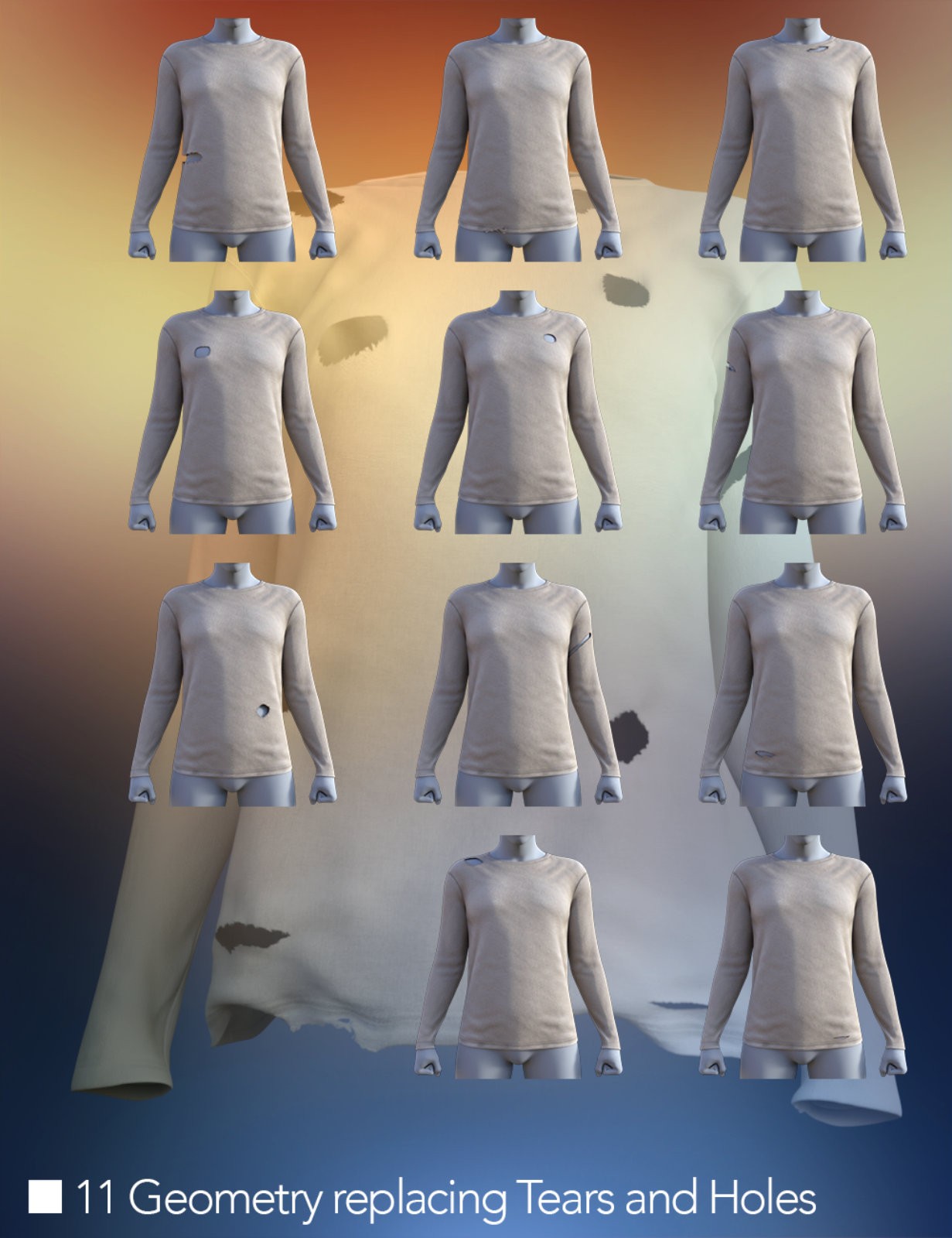 Last Days dForce Clothing for Genesis 9 (Long Shirt) by N/A