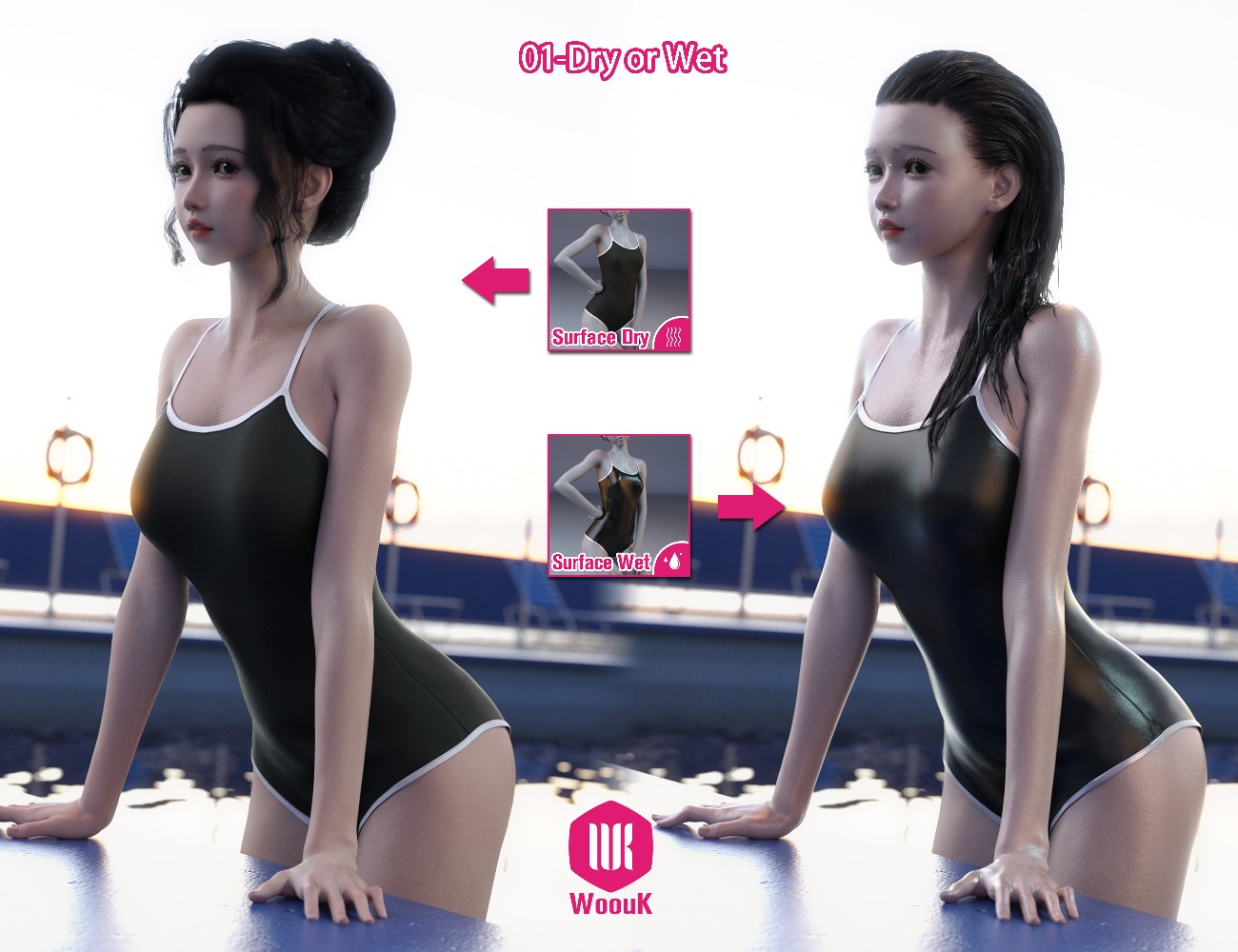 dForce WUK Strap Swimsuit for Genesis 9 by N/A