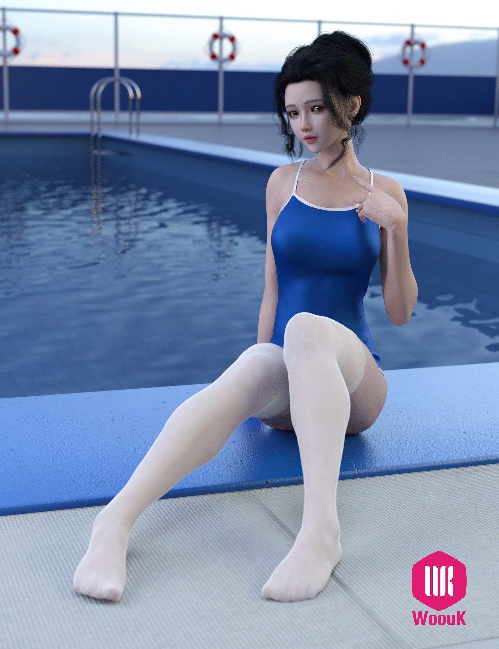 dForce WUK Strap Swimsuit for Genesis 9 by N/A