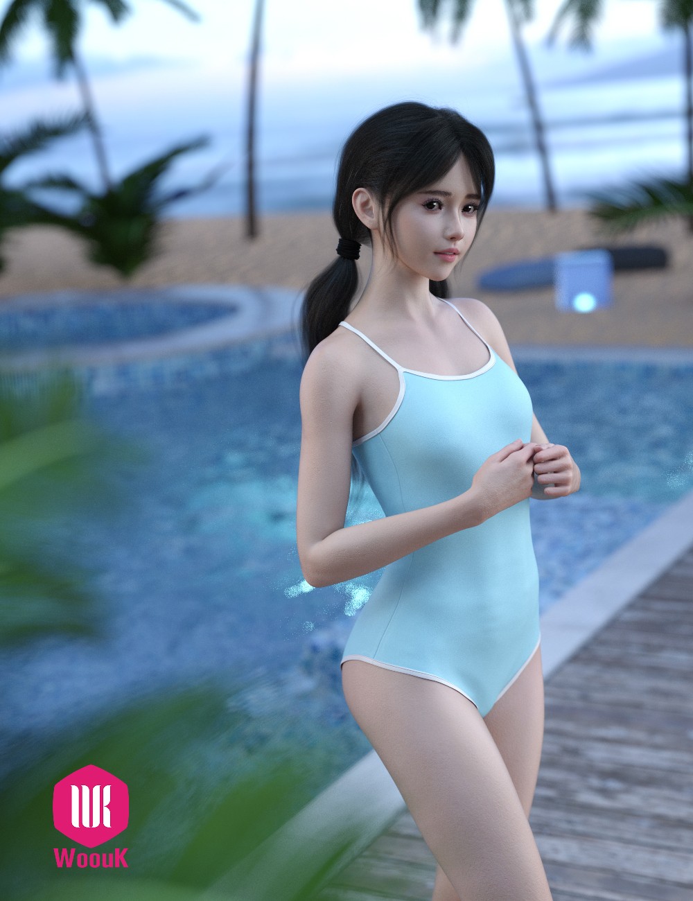 dForce WUK Strap Swimsuit for Genesis 9 by N/A