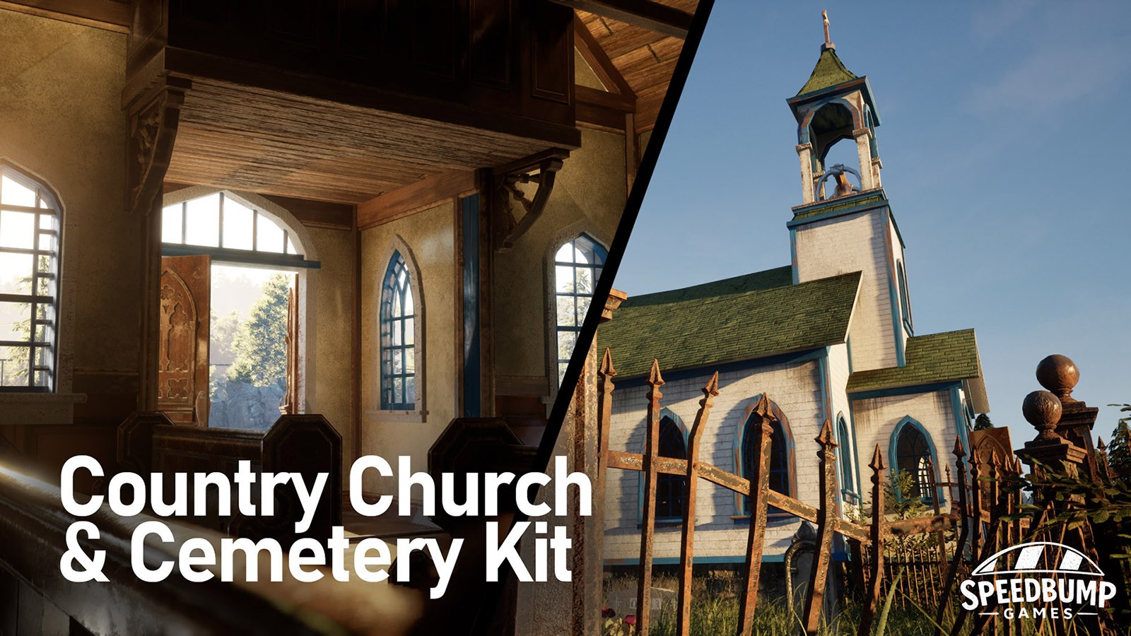 Country Church and Cemetery Pack by N/A