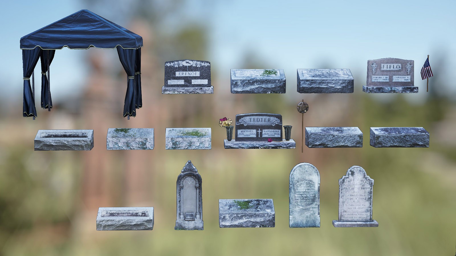 Country Church and Cemetery Pack by N/A