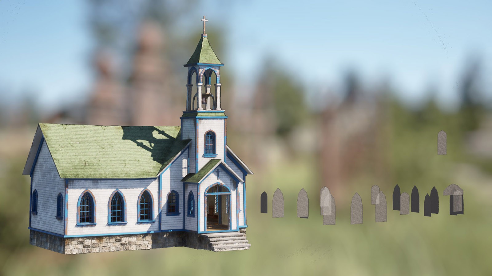 Country Church and Cemetery Pack by N/A