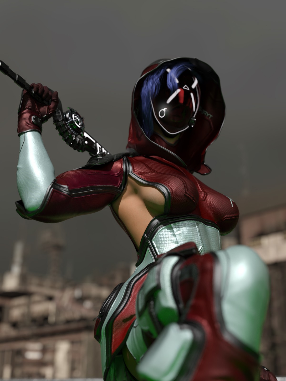 The Grid Interloper - SciFi - Cyberpunk Outfit for Genesis 9 by N/A