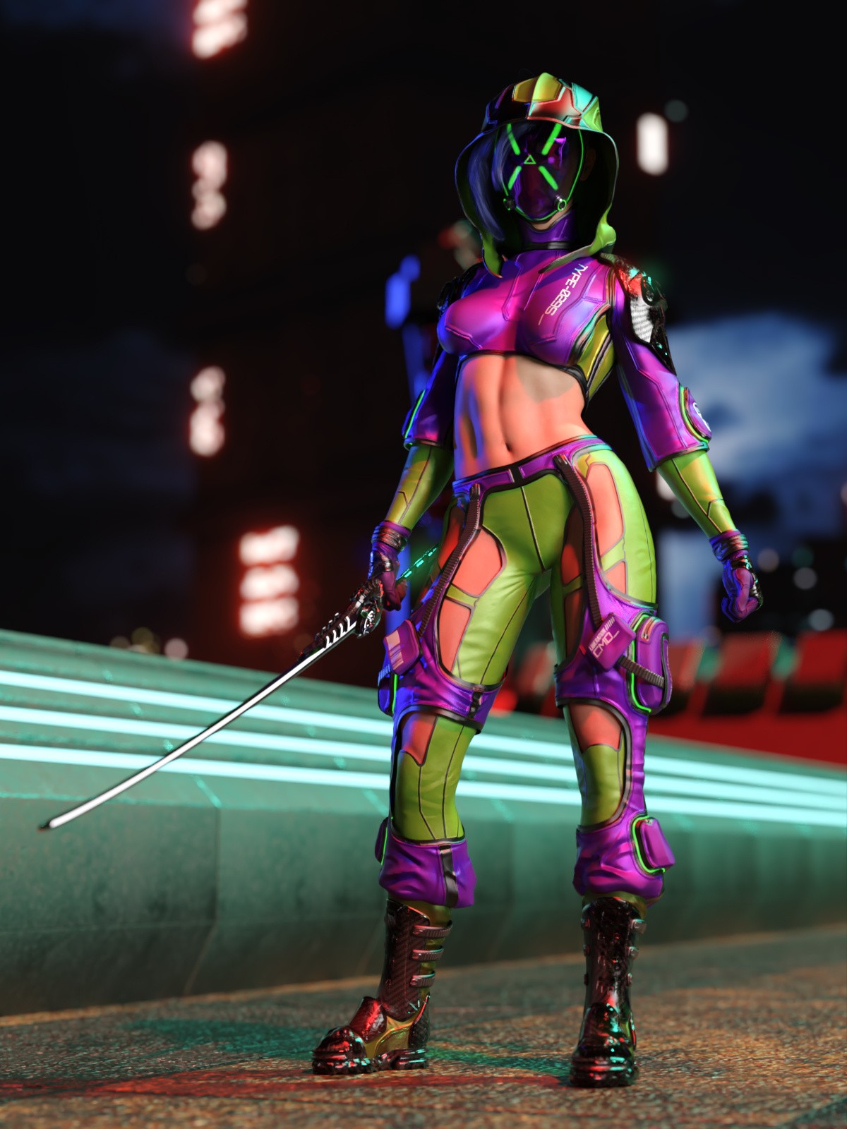 The Grid Interloper - SciFi - Cyberpunk Outfit for Genesis 9 by N/A