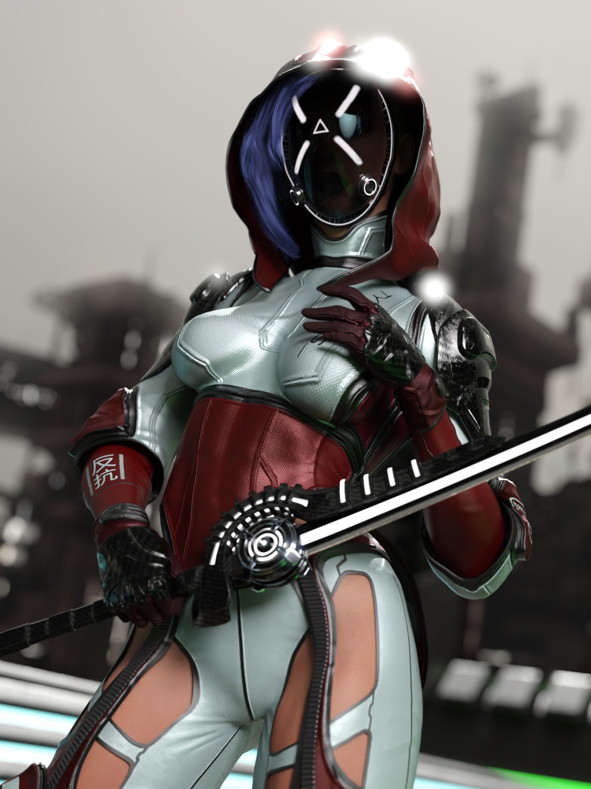 The Grid Interloper - SciFi - Cyberpunk Outfit for Genesis 9 by N/A