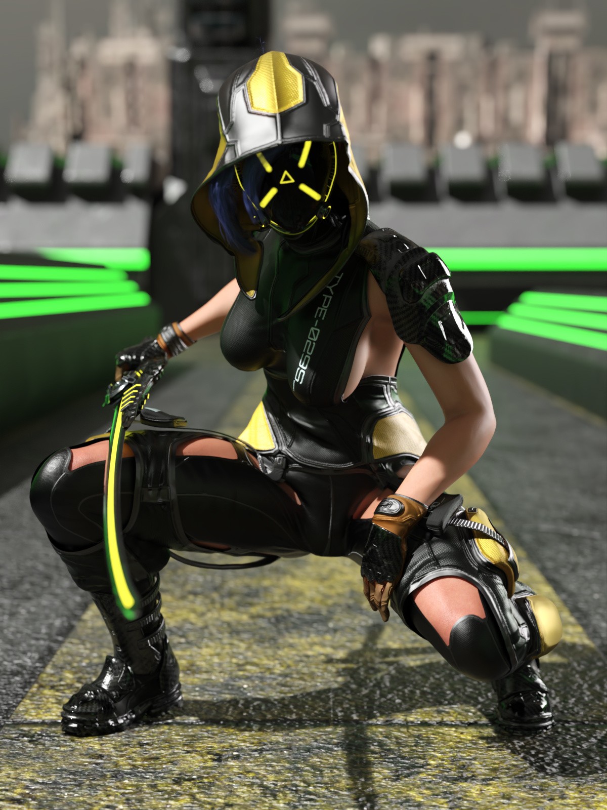 The Grid Interloper - SciFi - Cyberpunk Outfit for Genesis 9 by N/A