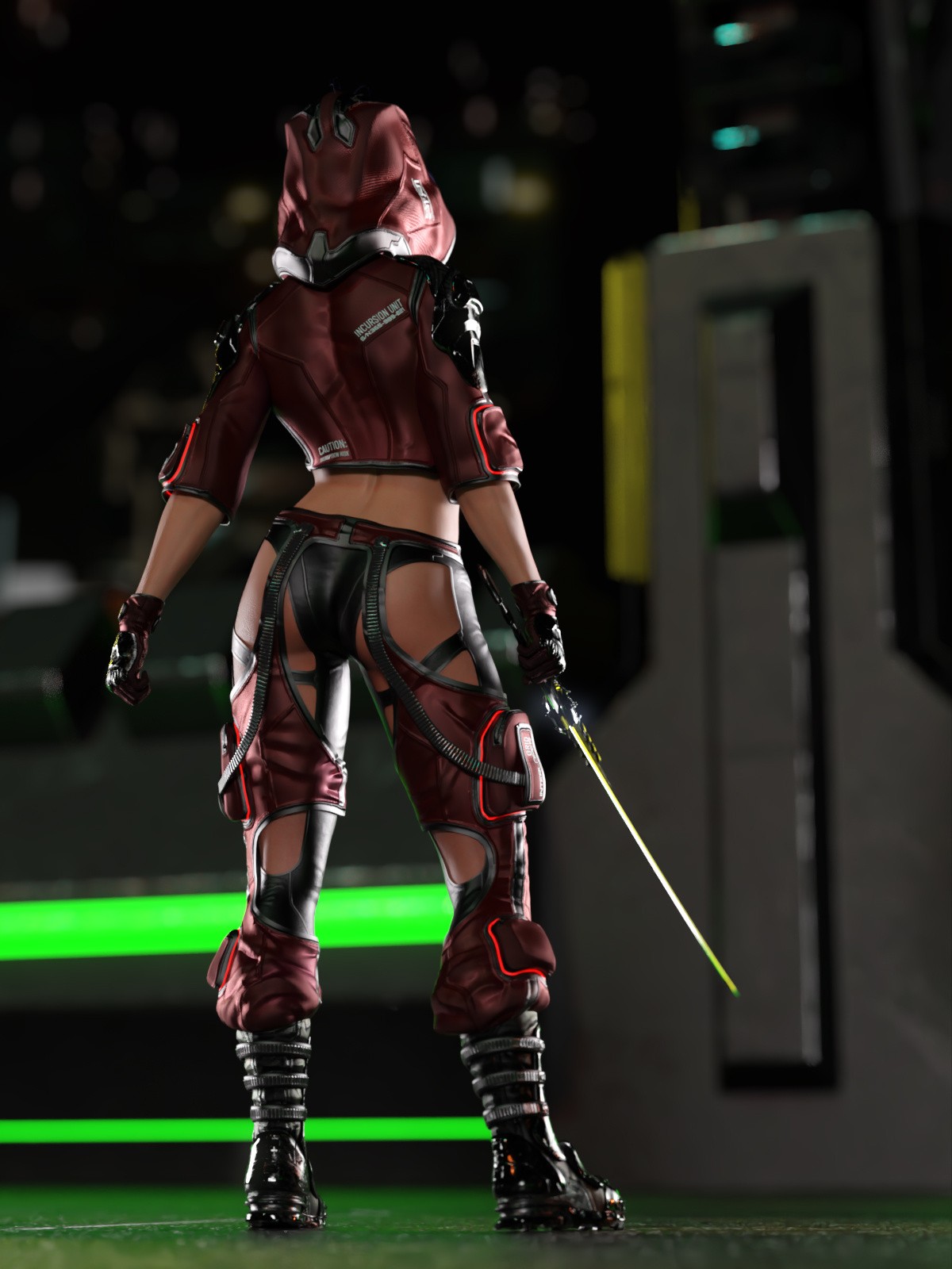 The Grid Interloper - SciFi - Cyberpunk Outfit for Genesis 9 by N/A