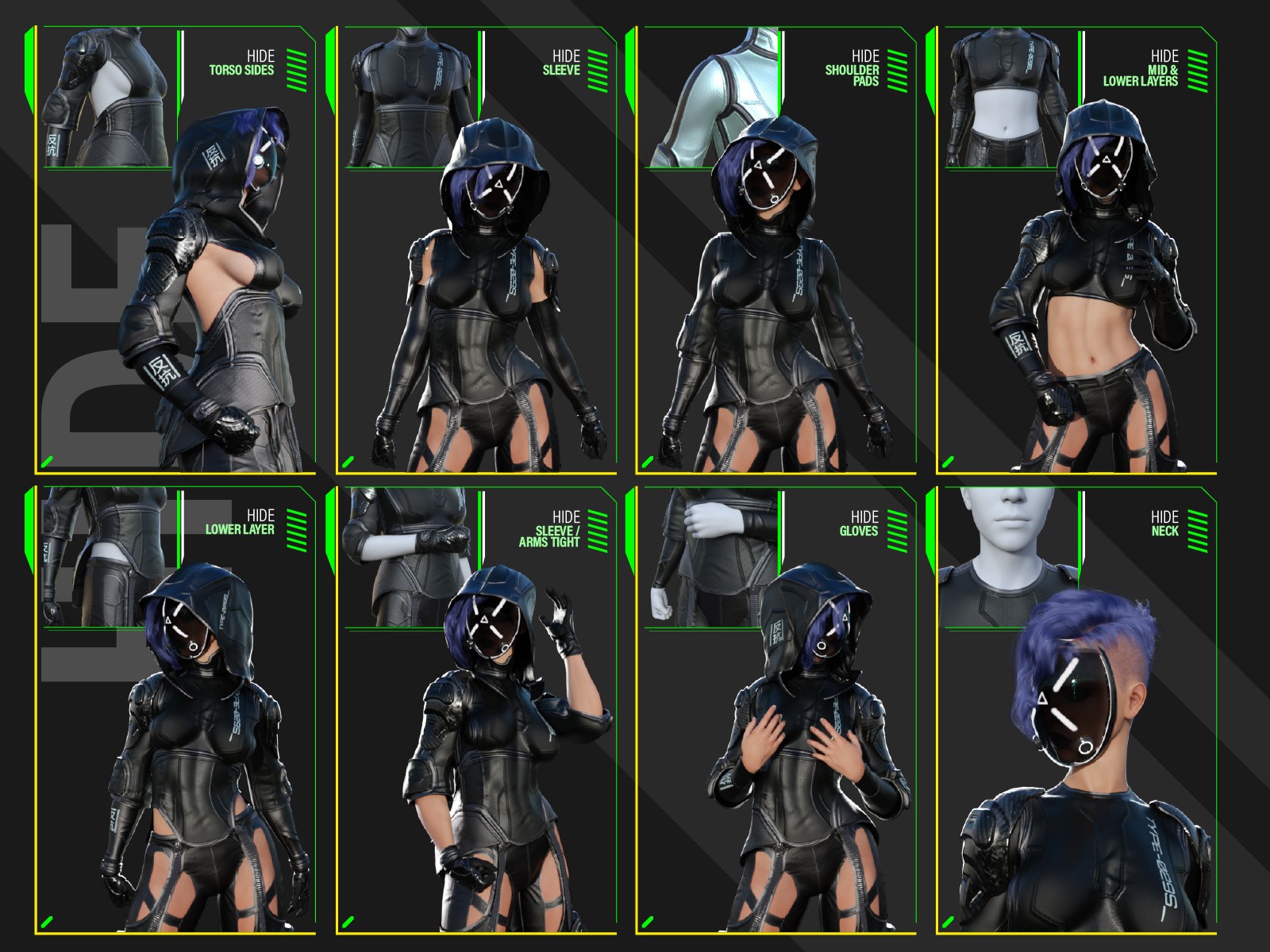 The Grid Interloper - SciFi - Cyberpunk Outfit for Genesis 9 by N/A