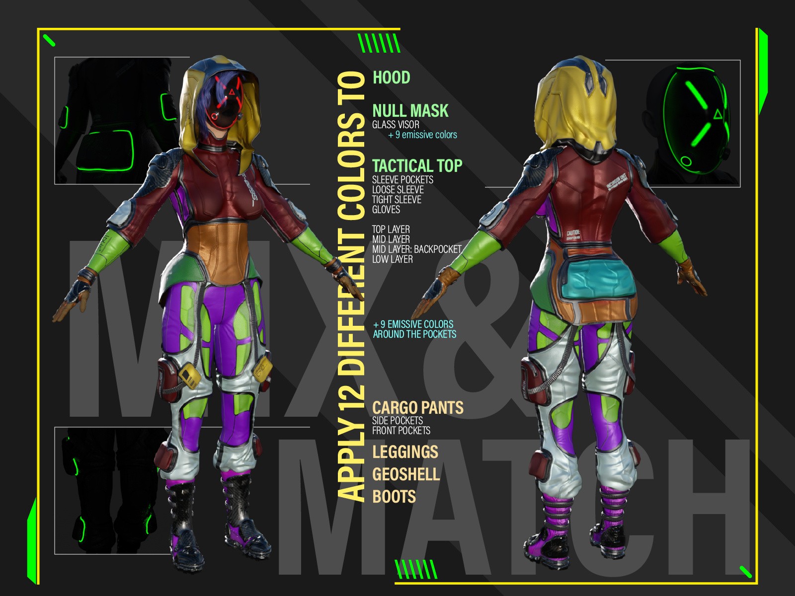 The Grid Interloper - SciFi - Cyberpunk Outfit for Genesis 9 by N/A