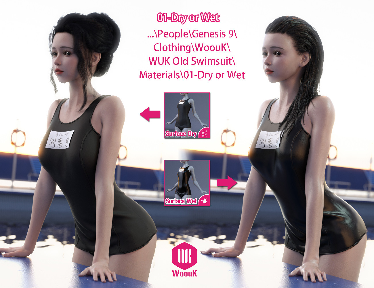 dForce WUK Old Swimsuit for Genesis 9, 8 and 8.1 Female by N/A