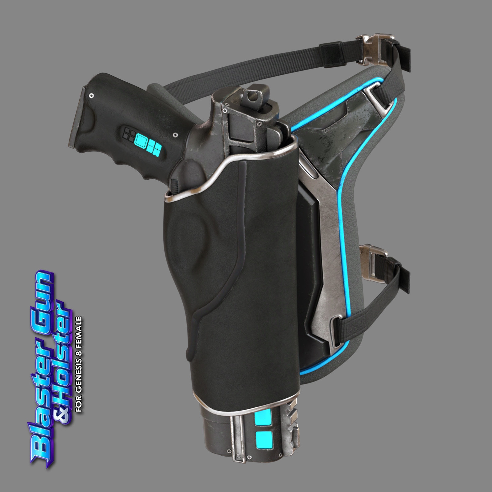 Exnem Blaster Gun & Holster for Genesis 8 Female by N/A