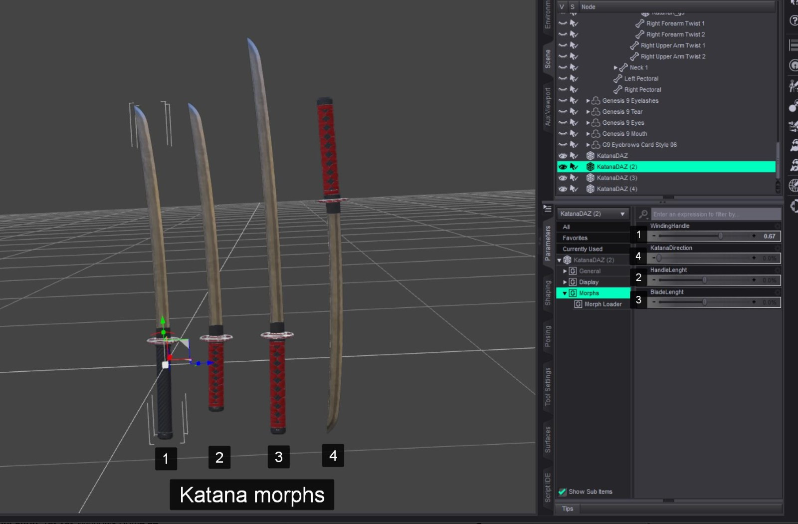 Modern Katana Blade Prop and Poses G8 G9 by N/A