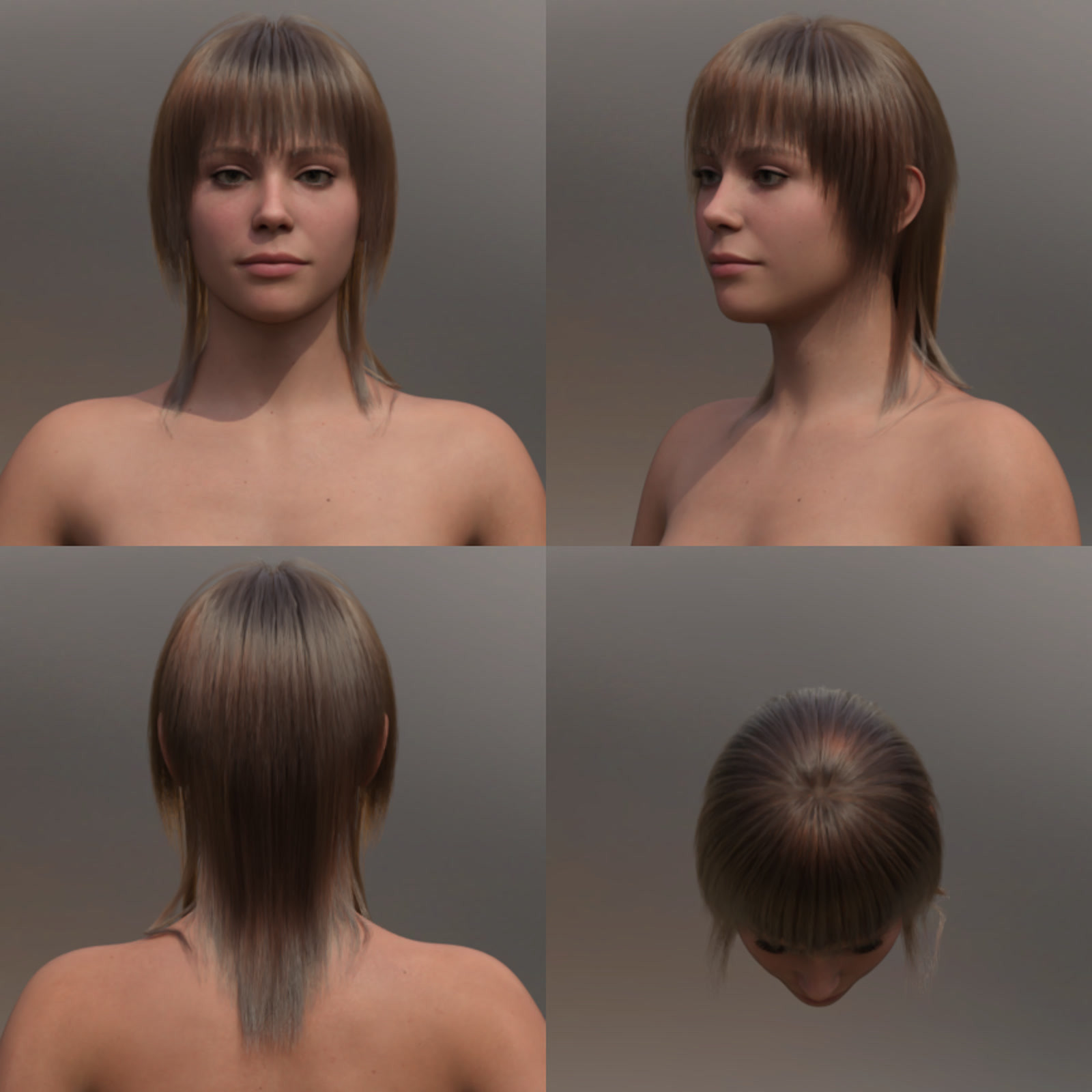 ATG Midlength Hair 004 for Genesis 9 and 8.x Male/Female by N/A