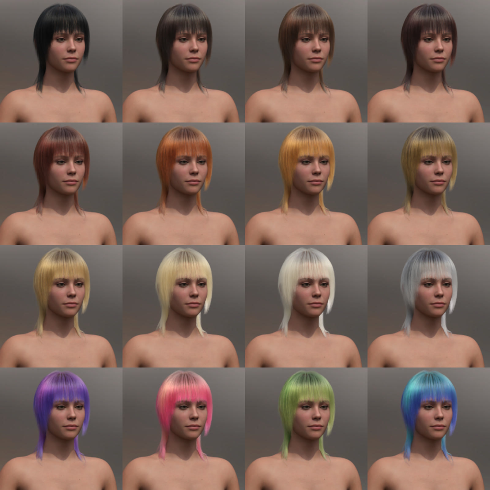 ATG Midlength Hair 004 for Genesis 9 and 8.x Male/Female by N/A