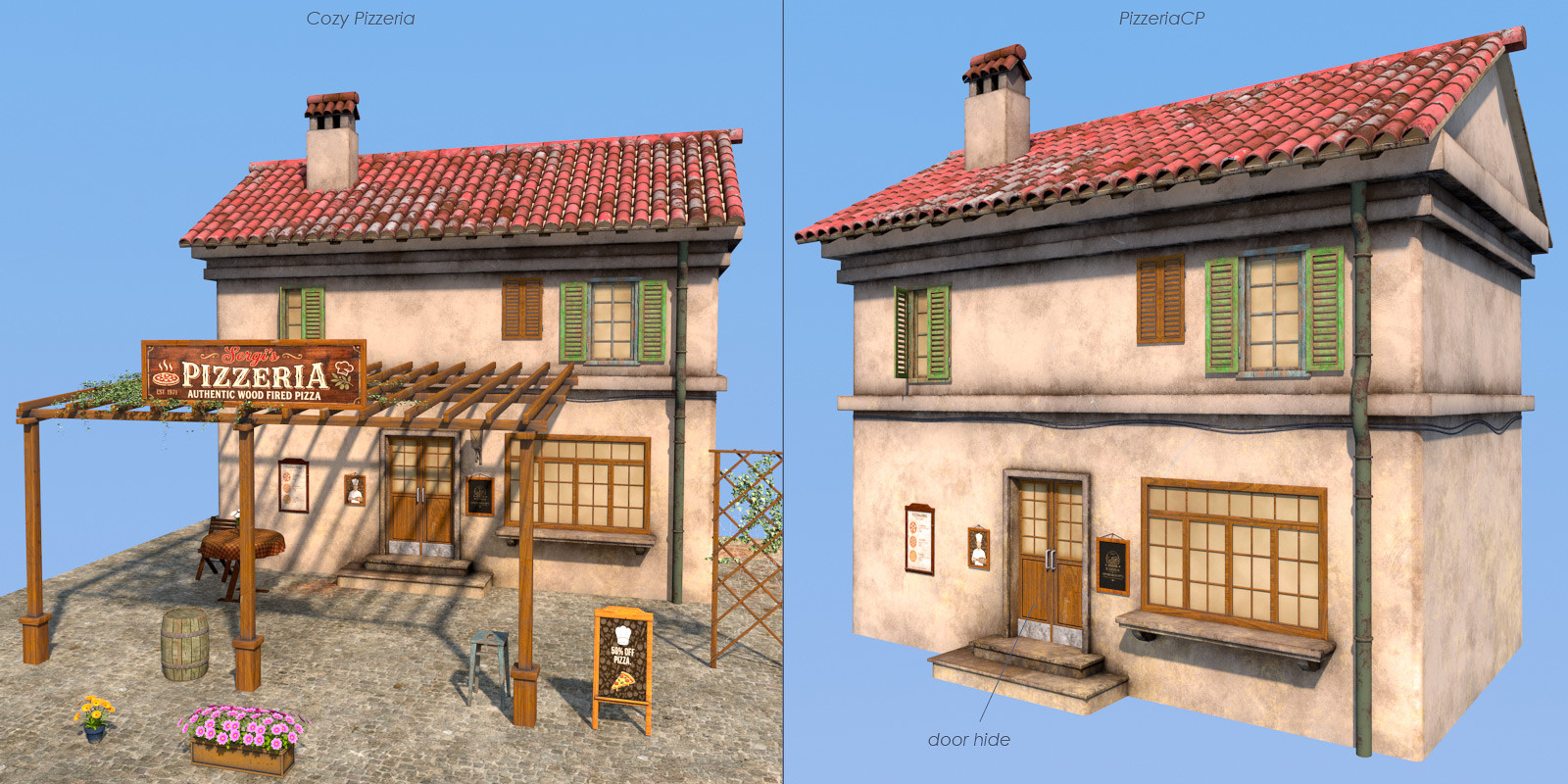 Cozy Pizzeria for Daz Studio by N/A