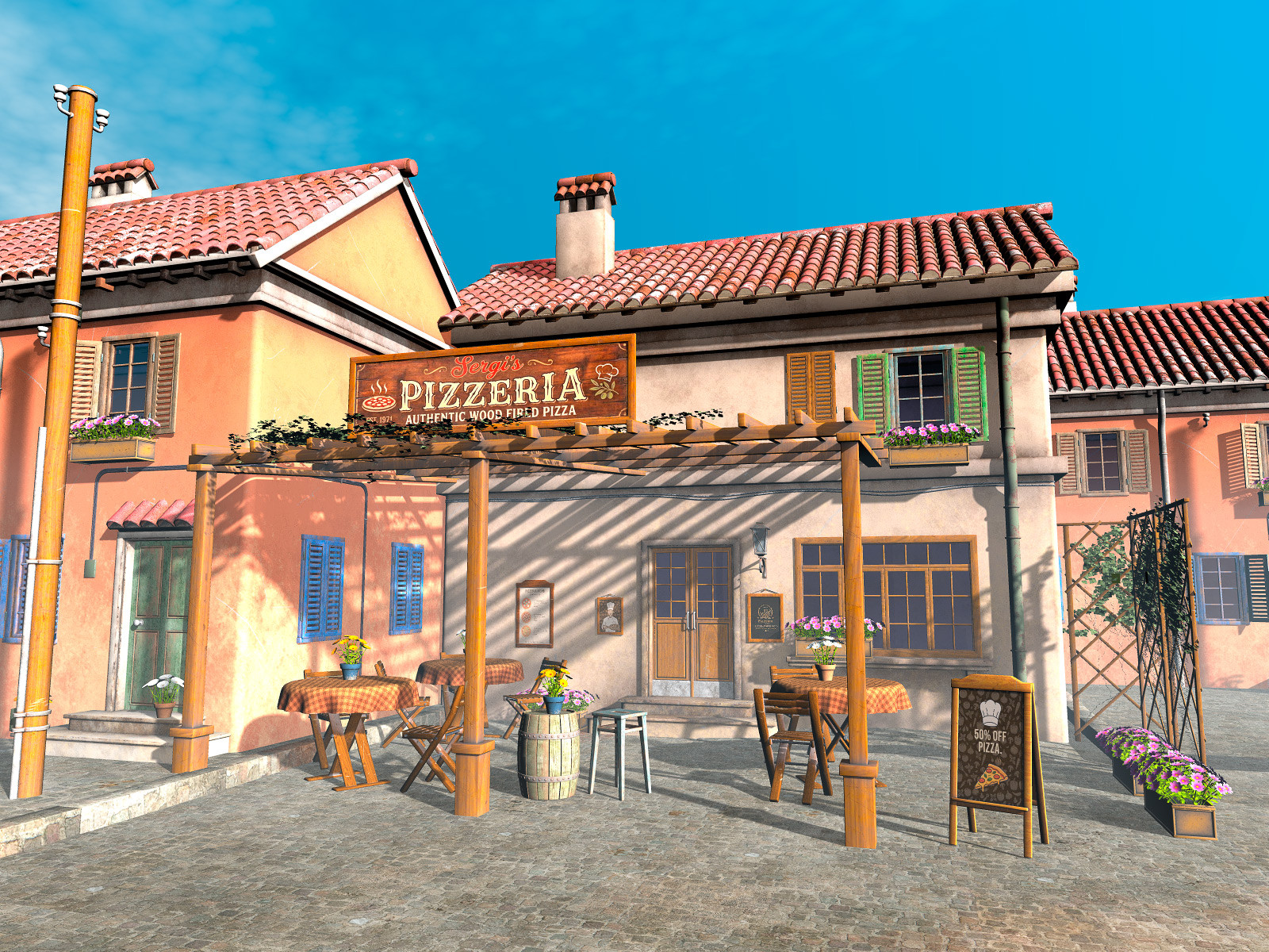 Cozy Pizzeria for Daz Studio by N/A