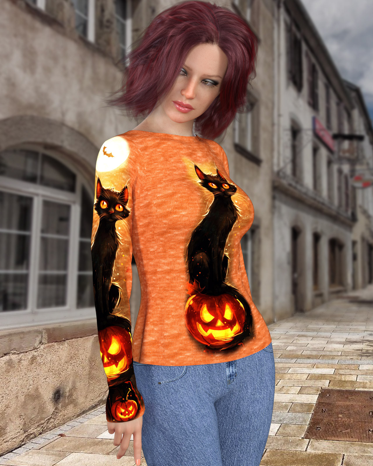 dForce - Long Sleeve Tee for Genesis 8 and Genesis 9 by N/A