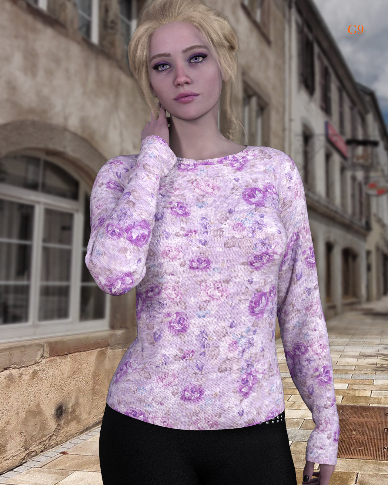 dForce - Long Sleeve Tee for Genesis 8 and Genesis 9 by N/A