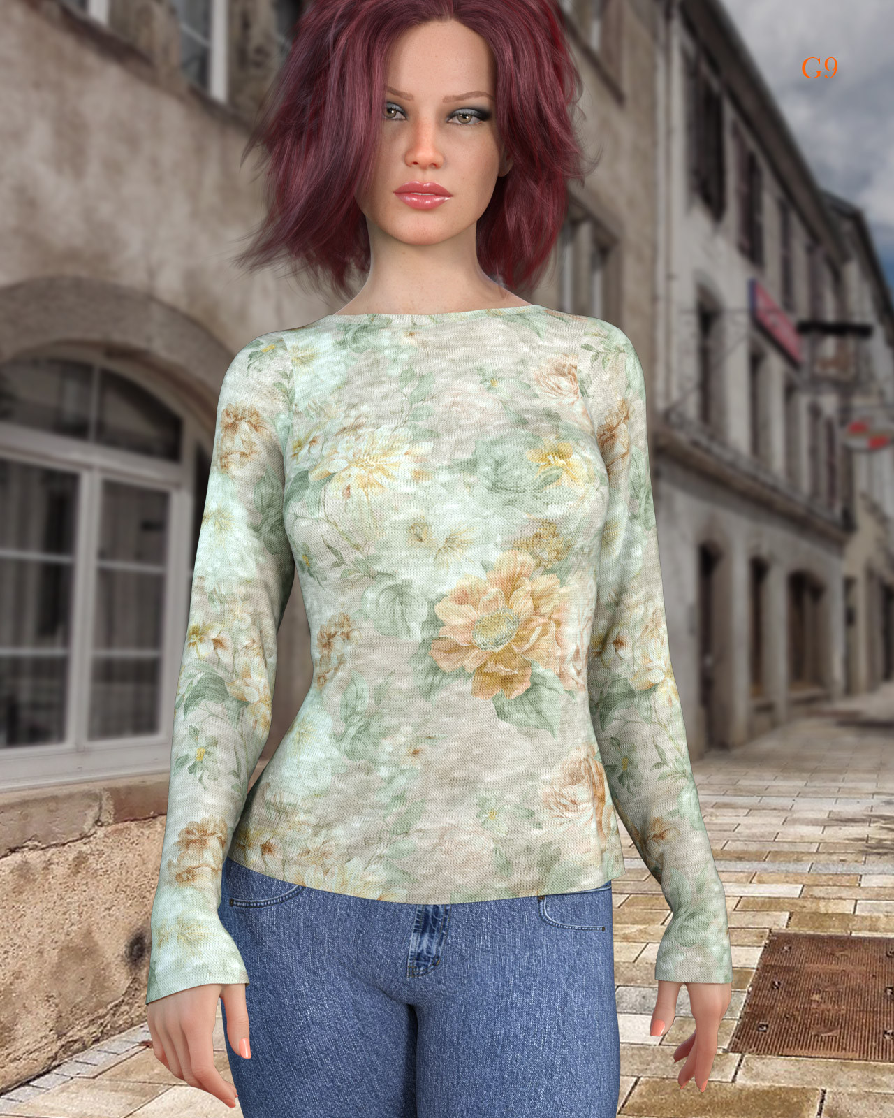 dForce - Long Sleeve Tee for Genesis 8 and Genesis 9 by N/A